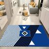 IK Sirius Geometric Flag Style Area Rug, Blue Black Star Print Floor Mat, Non Slip Carpet Home Decor