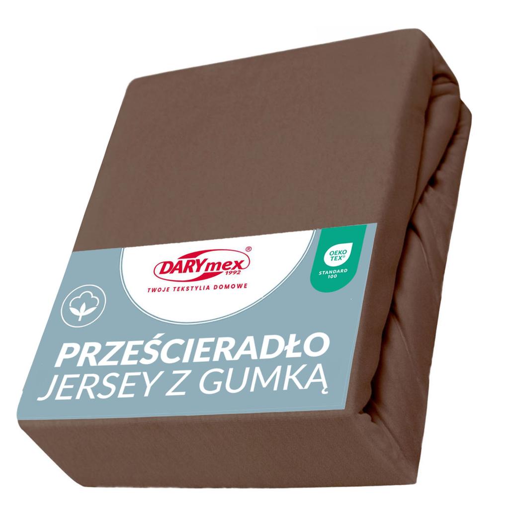 Fitted sheet 200x220 elastic JERSEY 100% COTTON chocolate color