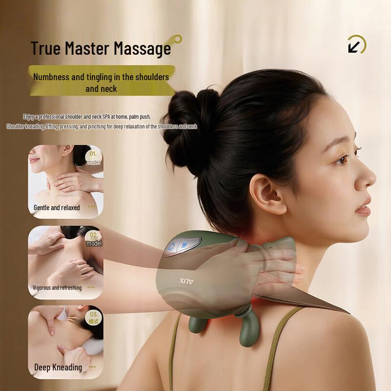 AUX Bionic Ten-Point Neck Massager with Dual Hot Compress CN plug (adapter included)