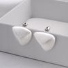 Half Round Geometric Ear Studs Plump Exaggerated Earrings Fashion Simple Metal Earrings  Gift