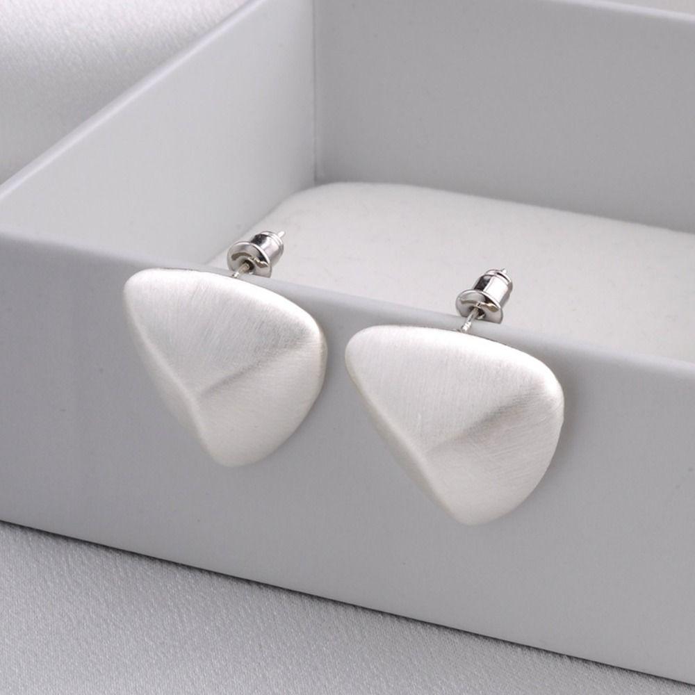 Half Round Geometric Ear Studs Plump Exaggerated Earrings Fashion Simple Metal Earrings  Gift