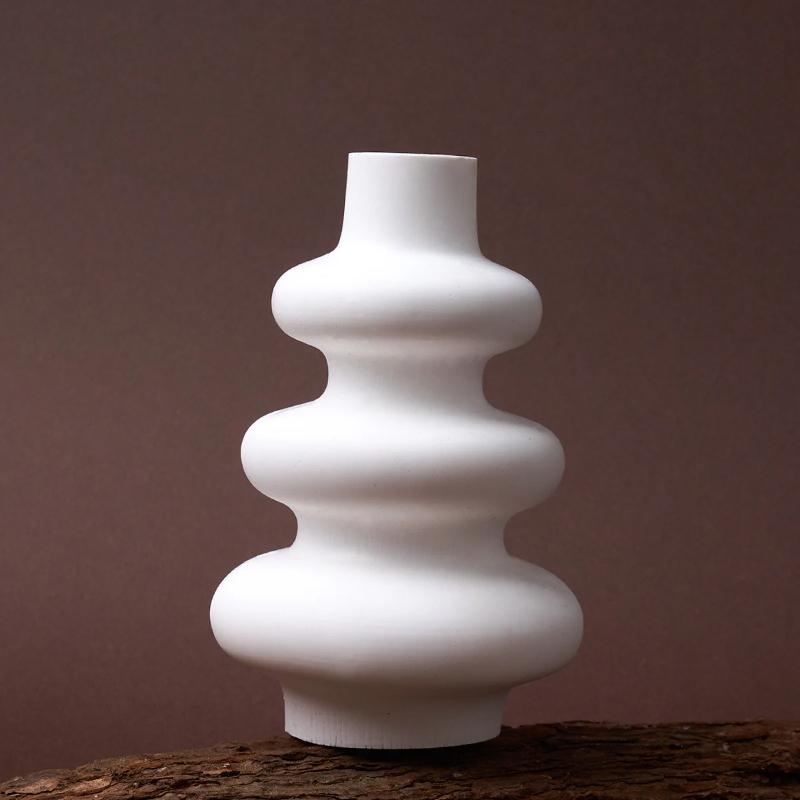 Oregelbunden Vas Silikonform DIY Nordisk Cirkel Rak Blomsterarrangemang Hantverkstillverkning Gips Harts Gjutformar Heminredning