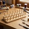 Fly-Tying Thread Rack Wood-Toned Craft Supply Organizer Compact