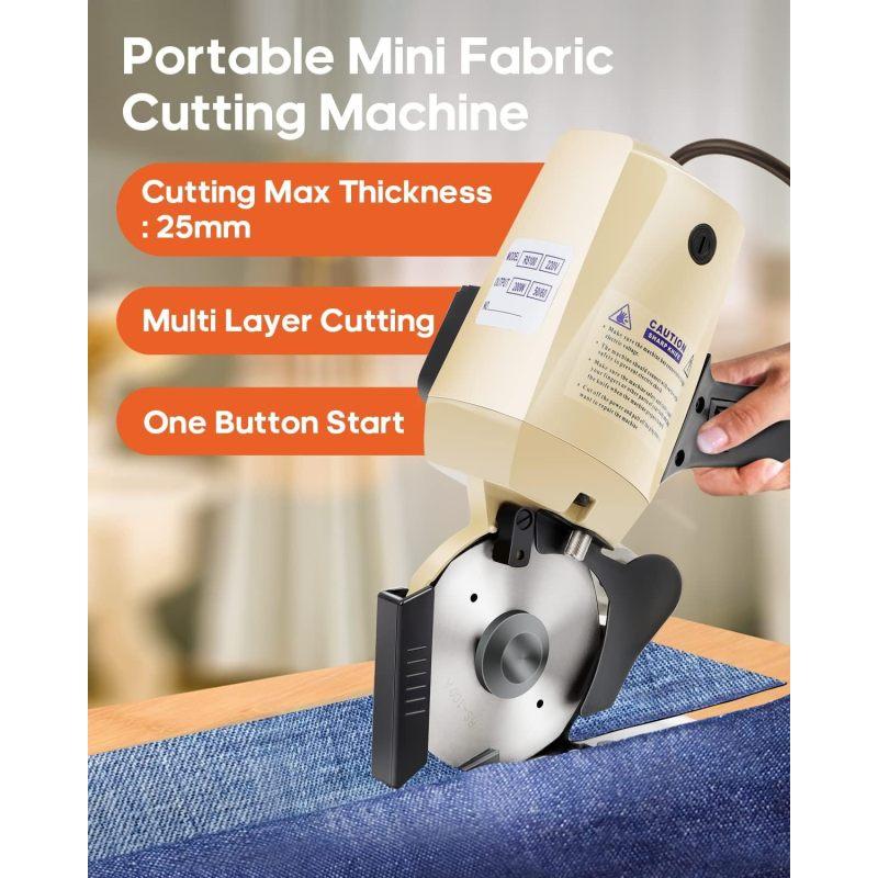 Electric Rotary Fabric Cutter,Octagonal Blade Cloth Cutter Electric Scissors with Automatic Sharpener for Multi Layer Carpet Leather