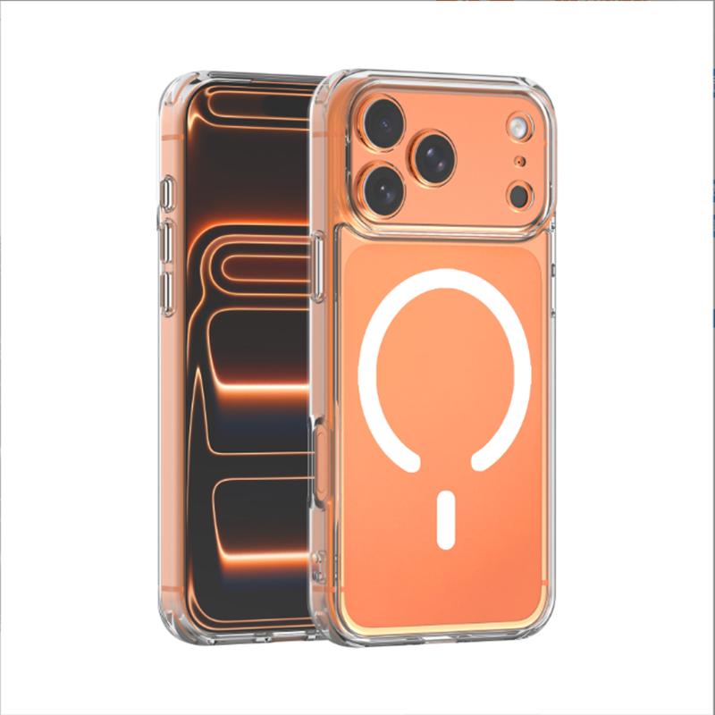 Magnetic Clear Case For 18 17 16 15 14 Plus 13 12 11 Pro Max mini Funda For Magsafe Silicone Transparent Cover