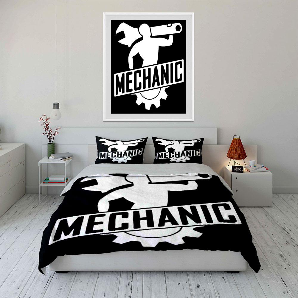 Mechanic Themed Decoration Bundle Soft Comfortable Duvet Cover Bedding Set Included 1*Duvet Cover & 2*Pillowcases, Gift