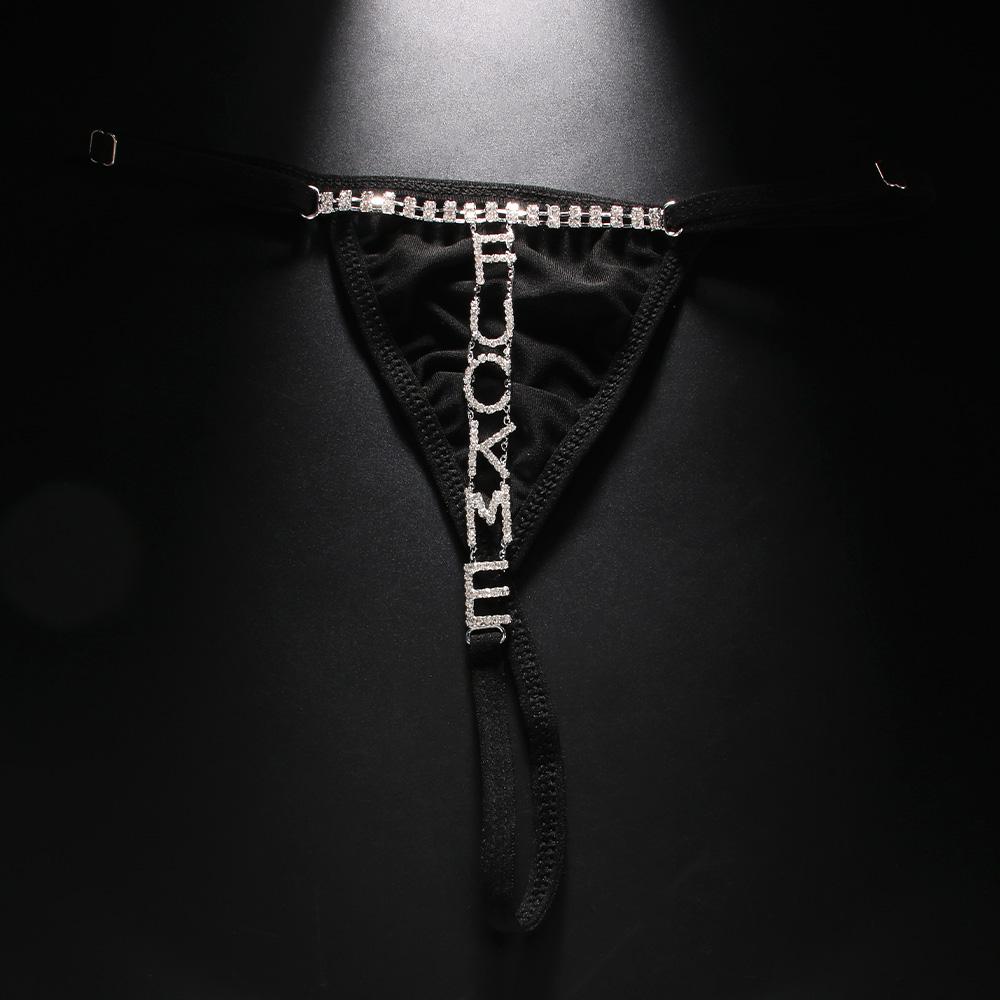 Sexy Blumen-Kristall-Tanga-Bikini-Höschen-Schmuck für Frauen, Stretch-Seil, Strass-Tanga-Rücken-Höschen, Körperschmuck