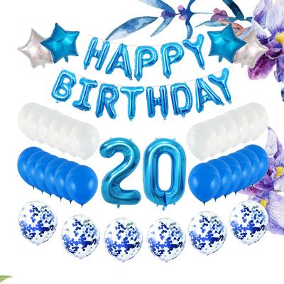 Balloon Decoration Kit Happy Birthday 20 Star Foil Latex Balloons For Party Gathering Celebration Birthday Decor Balloons