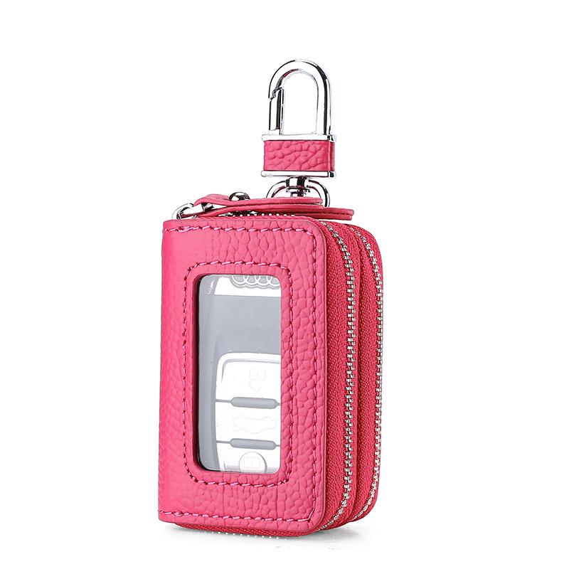 

Мужской ретро-брелок из коровьей кожи с двойной молнией розы красного