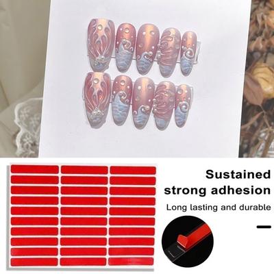 30 pezzi nastro adesivo trasparente per punte per unghie espositore per unghie finte adesivi per colla striscia di nastro biadesivo incollato pratica per manicure che mostra strumento