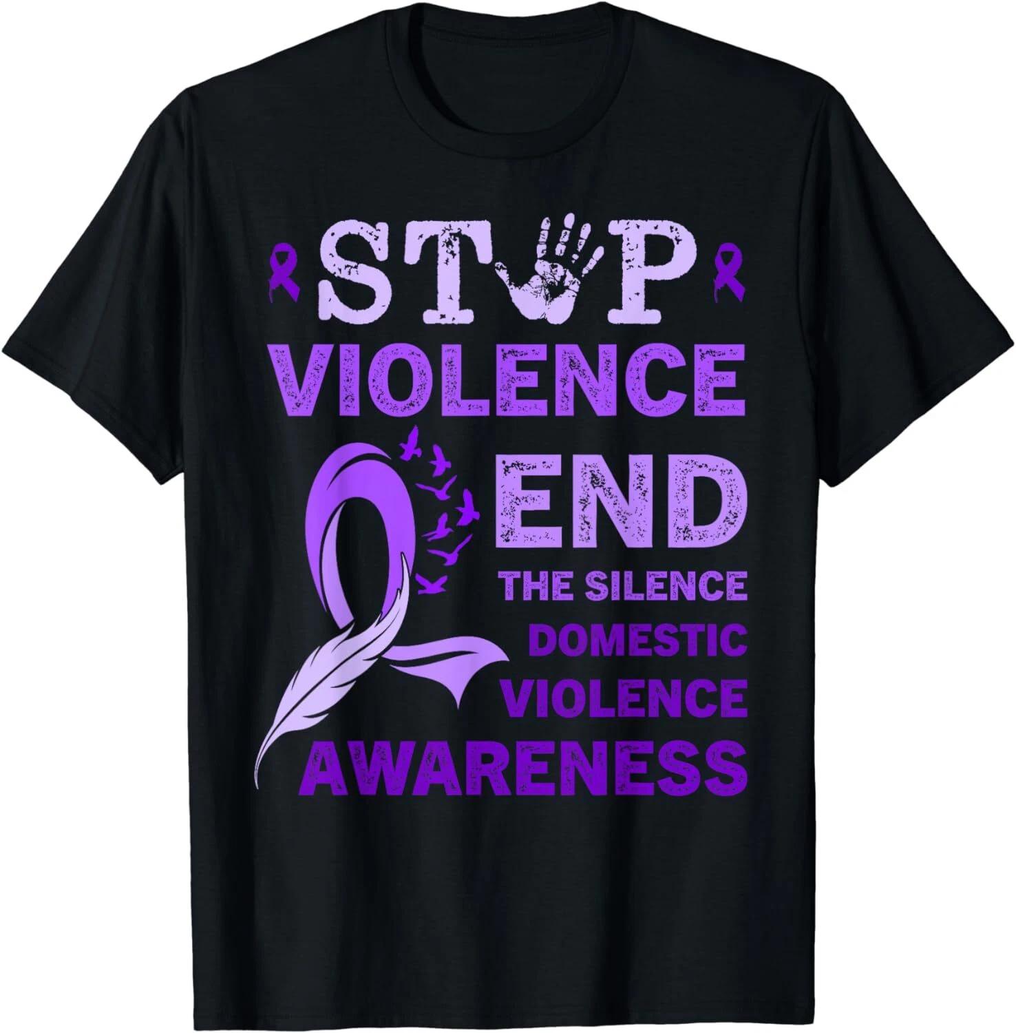 Family Domestic Violence Awareness Ribbon Tee Shirt Unisex T-Shirt 4XL