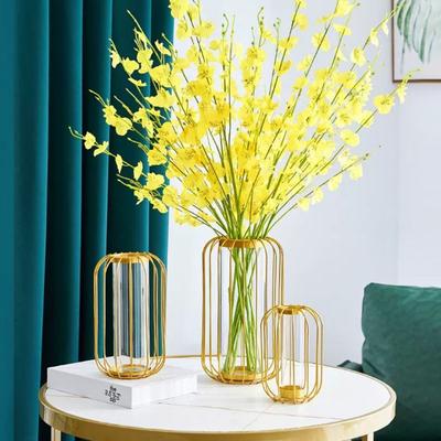 Metal Frame Geometric Flower Vase Handicraft Nordic Plant Holder Iron Hydroponic Vase  Living Roon