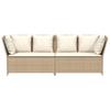 Garden Sofa with Cushions Beige Poly Rattan