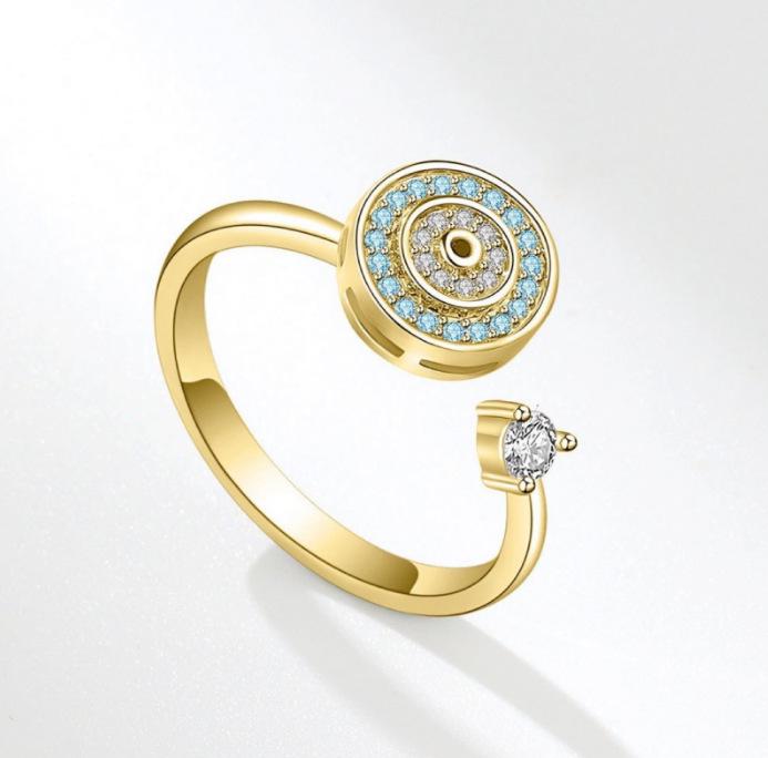 

Европейское и американское высококачественное вращающееся кольцо в виде цветка-бабочки, дизайн с медной микроинкрустацией, аксессуар-спиннер для снятия стресса. Adjustable