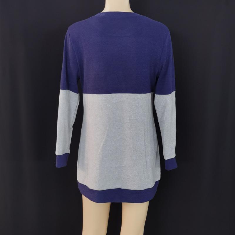 Color Blocked Fine Sweater Sweatshirt Women's Base Shirt Autumn Winter Round Neck Spliced Long Sleeved T-shirt