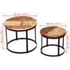 2 Piece Coffee Table Set Solid Reclaimed Wood Round 40 Cm   50 Cm