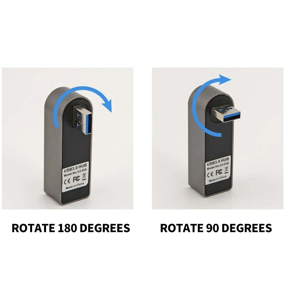 USB 3.0 Mini Hub Splitter Aluminium Alloy 3 Port USB Hub for PC Laptop U Disk Card Reader Mobile Phone Accessories