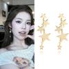 Korean Five-Pointed Star Tassel Gold Earrings - Stylish Luxury for Women