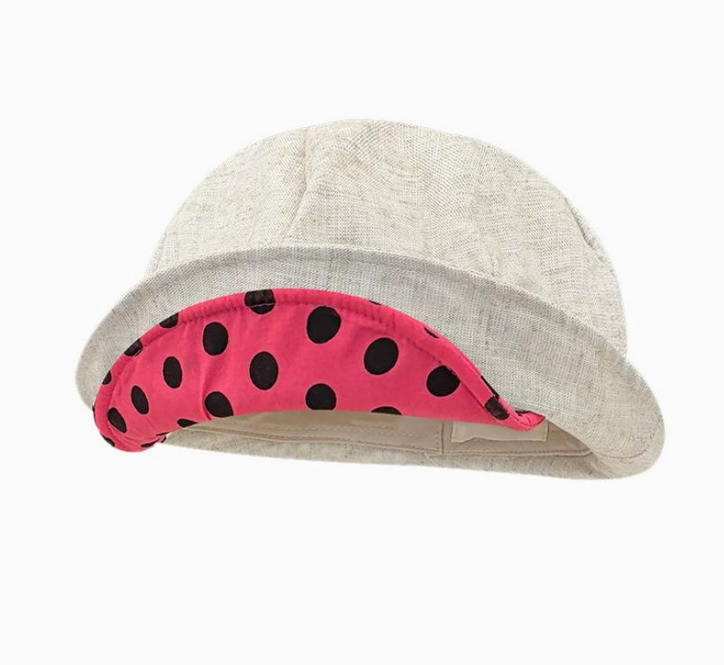 Korean Linen Retro Polka Dot Contrasting Color Brim Beret Women'S Spring And Summer Sweet Versatile Cloud Star Anise Hat