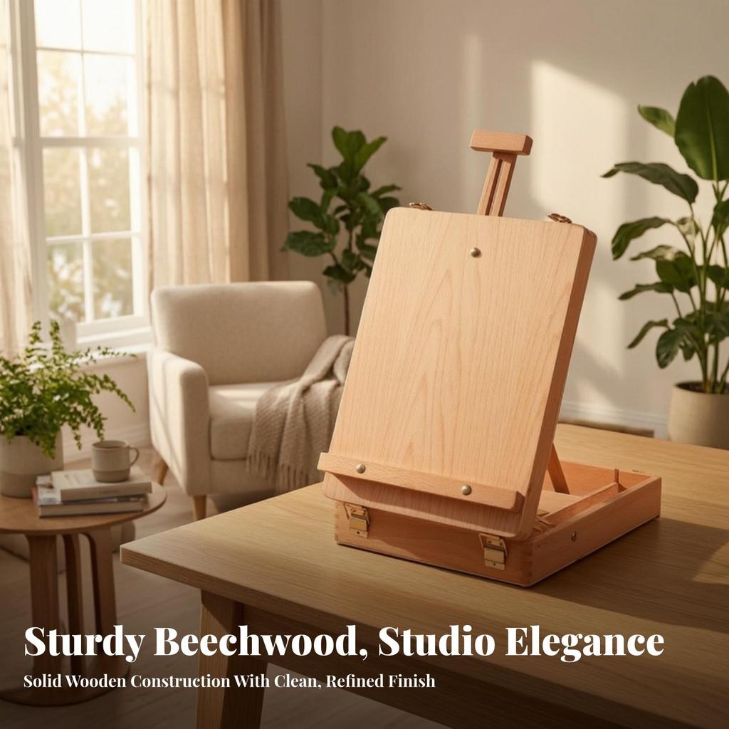 Tabletop Painting Box with Storage Foldable Sketchbox Easel Compact for Students