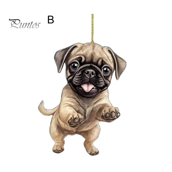 Akrylowa wisząca ozdoba w kształcie psa z zawieszką na smyczy, łatwa do powieszenia, kreatywna ozdoba choinkowa, zawieszka na torbę