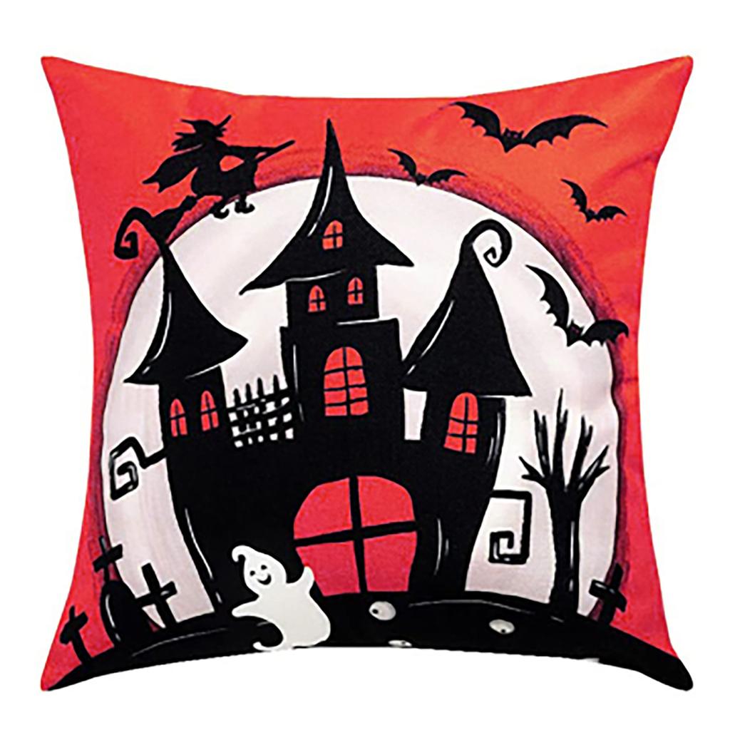 Halloween Pillowcase   Ghost Printed Linen Home Sofa Cushion Cover Pillowcase Halloween Pillowcase Decoration