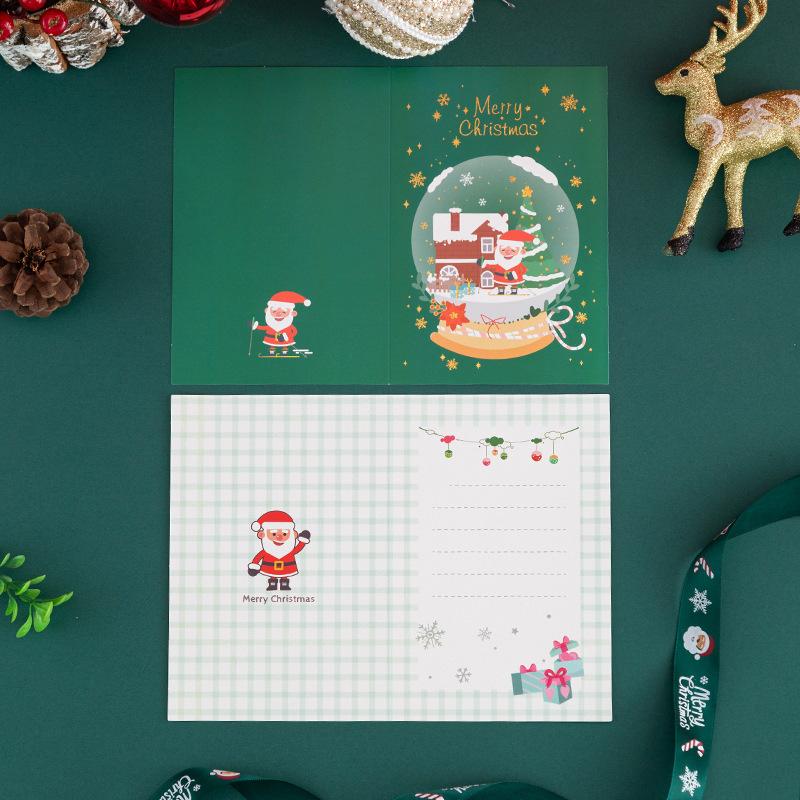 New Bronzing Christmas Card Cartoon Holiday Christmas Eve Christmas Card Blessing Wish Message Card