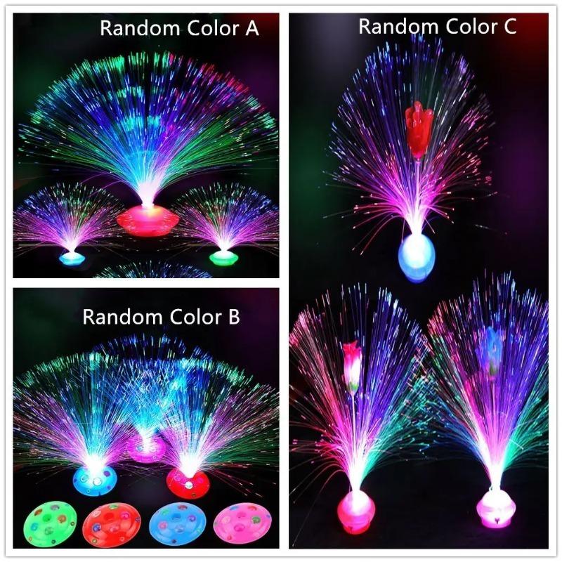 Mehrfarbige LED-Lichtleiter-Nachtlampe, blinkend, 3 einstellbare Modi für Zuhause, Party, Hochzeit, Festival, Tischdekoration