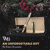 Wordsworth Black Primoli Fountain Pen Set with Extra Fine Gift 24 Ink Refill and Perfect for and Smooth and & [Gunmetal Gold] Nib, Case, Cartridges,
