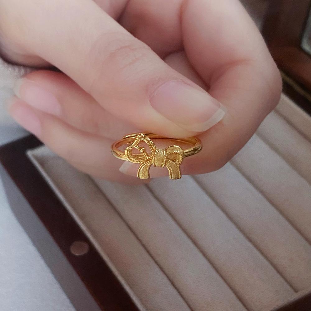 S999 Sterling Silver Bow Horse Ring: Unique Zodiac Year Horse Design for Women Adjustable