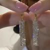 Transparent Square Crystal Pendant Hanging Earring for Women Bohemia Trendy Geometric Drop Dangle Earrings Wedding Jewelry