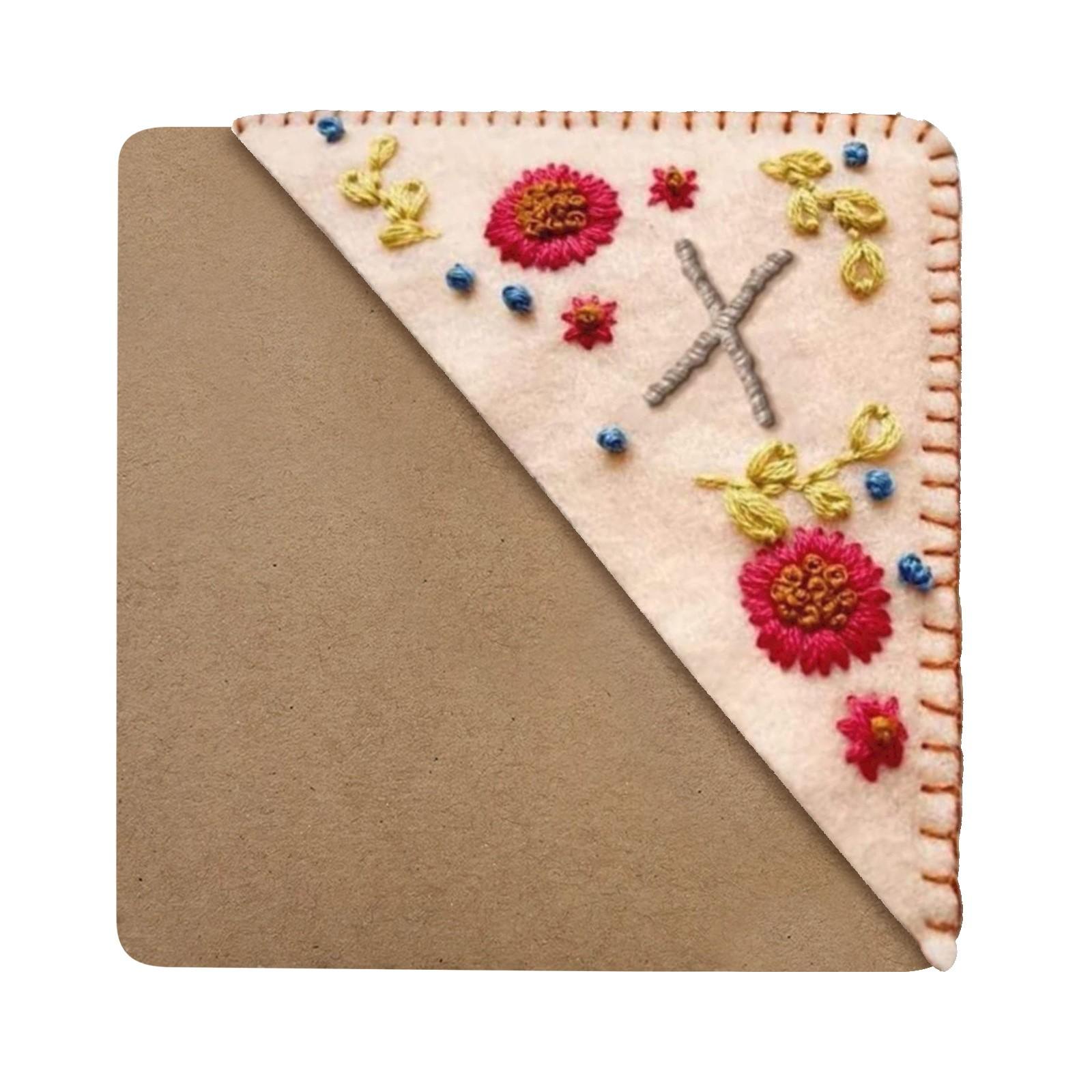 

Handmade Embroidered Bookmark Seasonal Floral Design Corner Style Durable Fabric Material Suitable for Various Book Types and Sizes