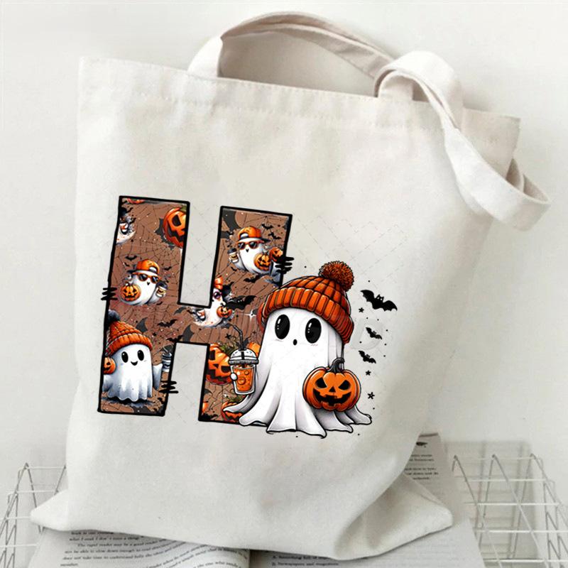 26 Letters Personalized Printing Trend Handbag Commuter Shoulder Bag Canvas Bag