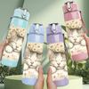 1PC Sleeping Kitten Daisy Art 750ml Color Plastic Sports Water Bottle Leakproof Flip Straw Lid Suitable for Sports Office Home Use