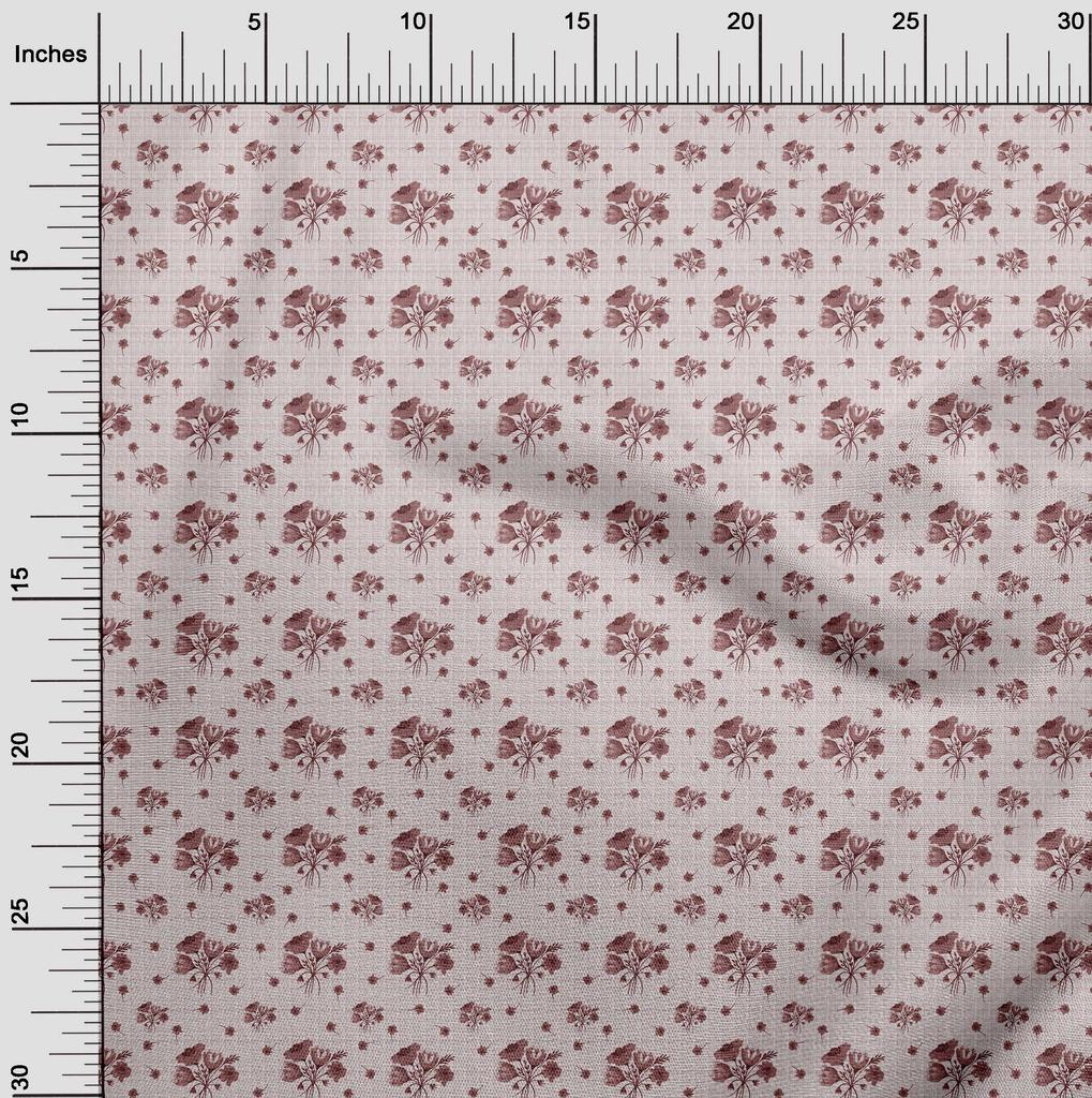 oneOone Cotton Flex Dark Rose Brown Fabric Floral Quilting Supplies Print Sewing Fabric By The Yard 40 Inch