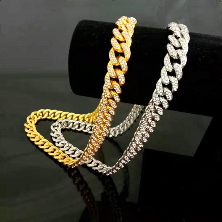 Hot Sale Necklace Hip Hop Gold Cuban Link Chain Iced Out