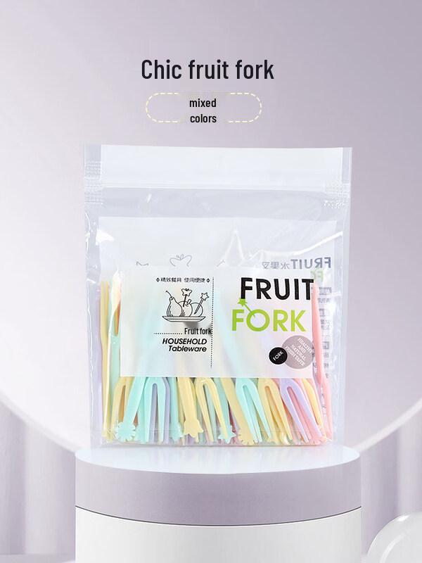 ZISIZ Disposable Plastic Fruit Fork Set