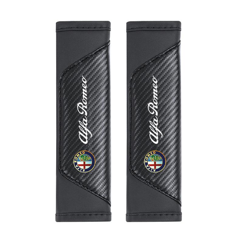 

For Alfa Romeo Leather Car Seat Belt Shoulder Cover Breathable Protection Safety SeatBelt Pad For Alfa Romeo 4C 159 166 Giulia 1