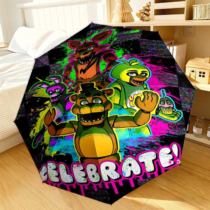 

Fnaf Character Collage Umbrella 8-Frame for Travel, camping, Casual Lightweight Portable Umbrella, Essential for every family Holidays Gift