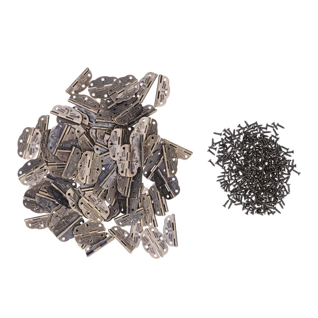 100PCS Box Hinges Mini Portable Corrosion Resistance Durable Iron Sheet Wooden Box Hinge