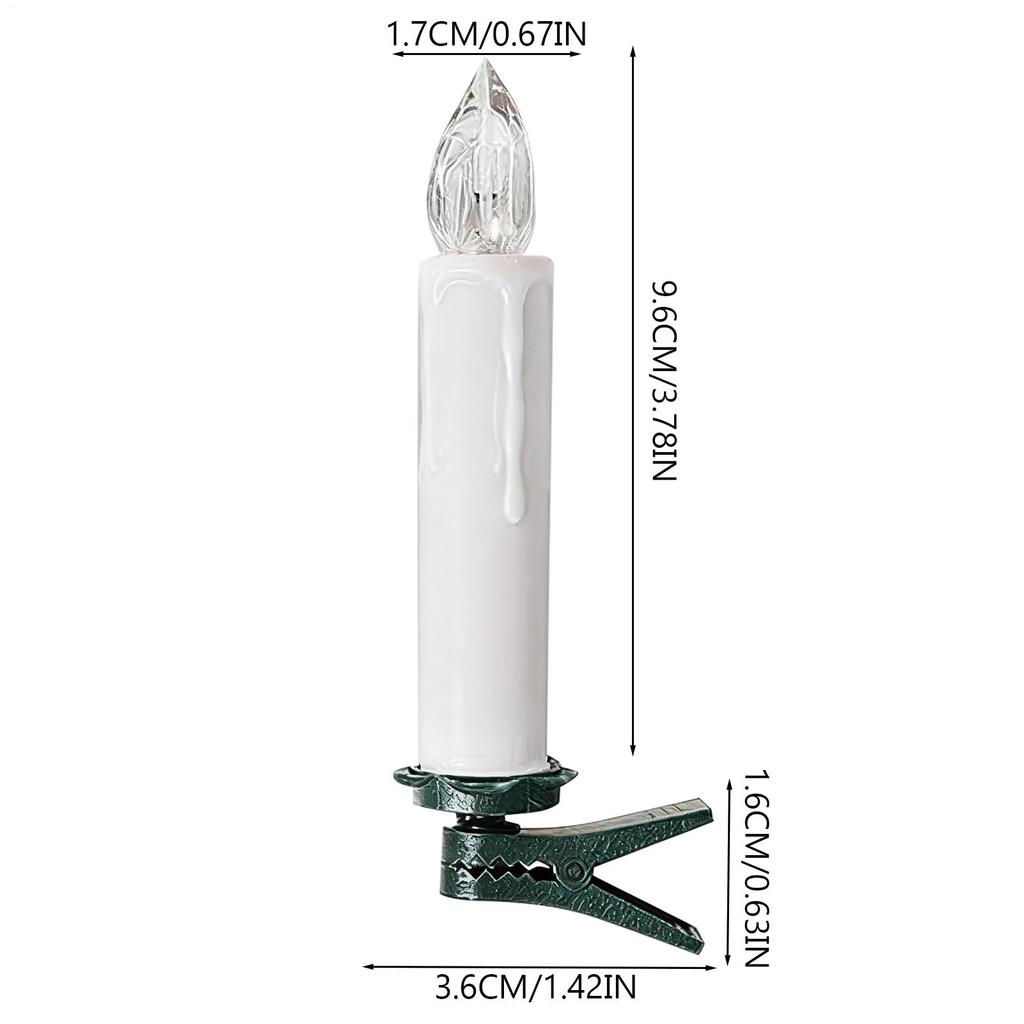 Flameless LED Taper Candles Christmas Tree Electric Candle Lights Mini Taper Clip-On Candles with Remote Timer for Holiday
