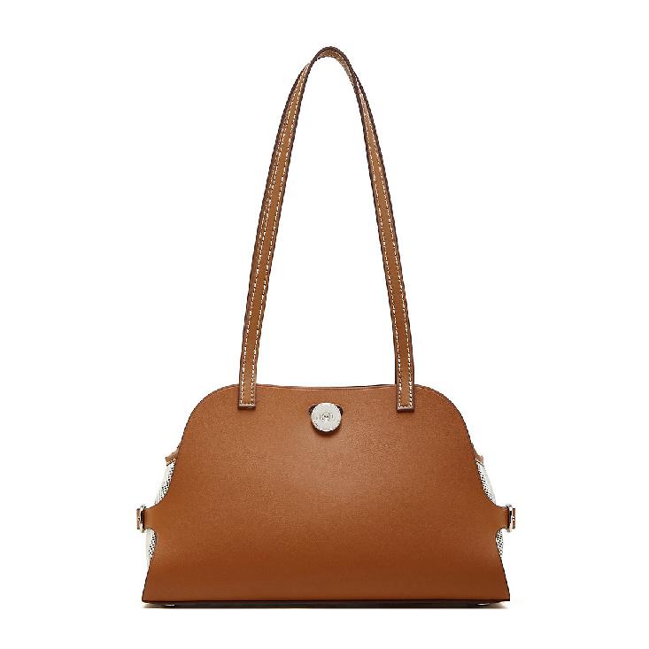 New Handbag High-Quality Texture Single Shoulder Women's Bag Old Money Style Shell Bag Fashion Color-Block Retro Underarm Handbag