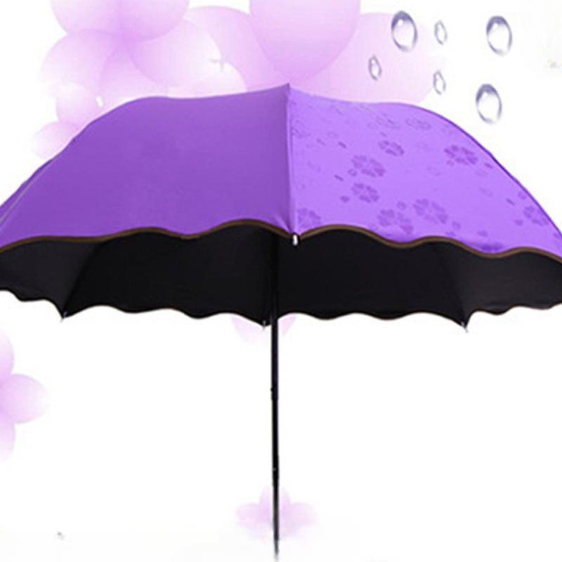 Guarda-chuva de Sol Espessado com Cola Preta para Uso Tanto em Dias Ensolarados Quanto Chuvosos Verão Exterior Resistente a UV Guarda-chuva Dobrável