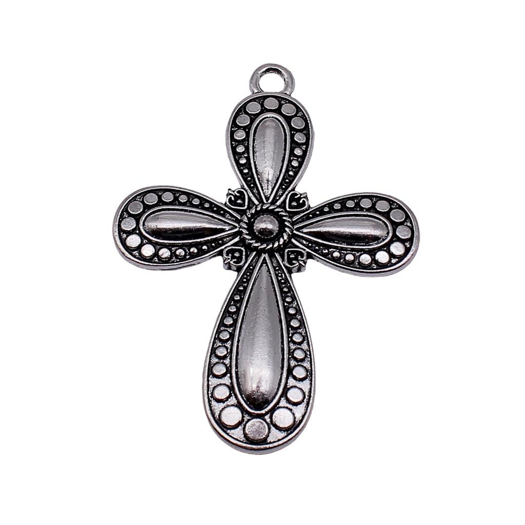 Hollow Cross Charms Multi Color Alloy Pendants For Gothic Christian Jewelry Accessories