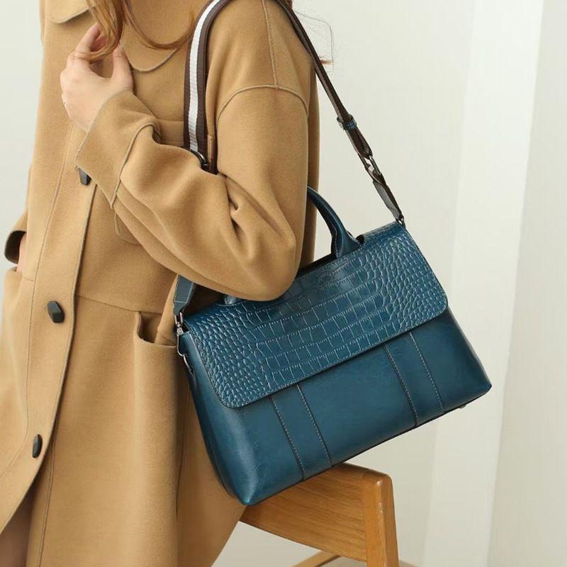 

Retro Best Selling Fall and Winter Fancy Shoulder Leather Women Bag Blue