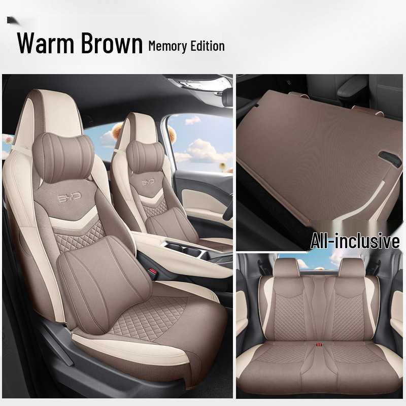 Breathable Fabric Linen Car Seat Covers for BYD Seagull (Five-Seater, Universal Fit)