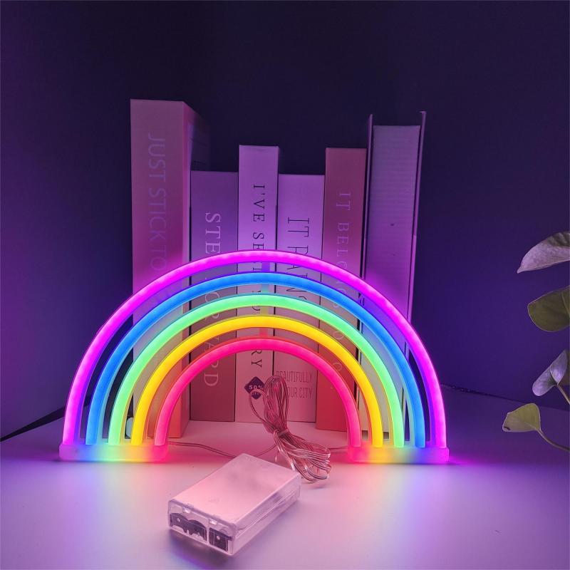 Colorful Rainbow sign LED Night Light Wall Lamp For Kids Room Decor Lights 30*16cm