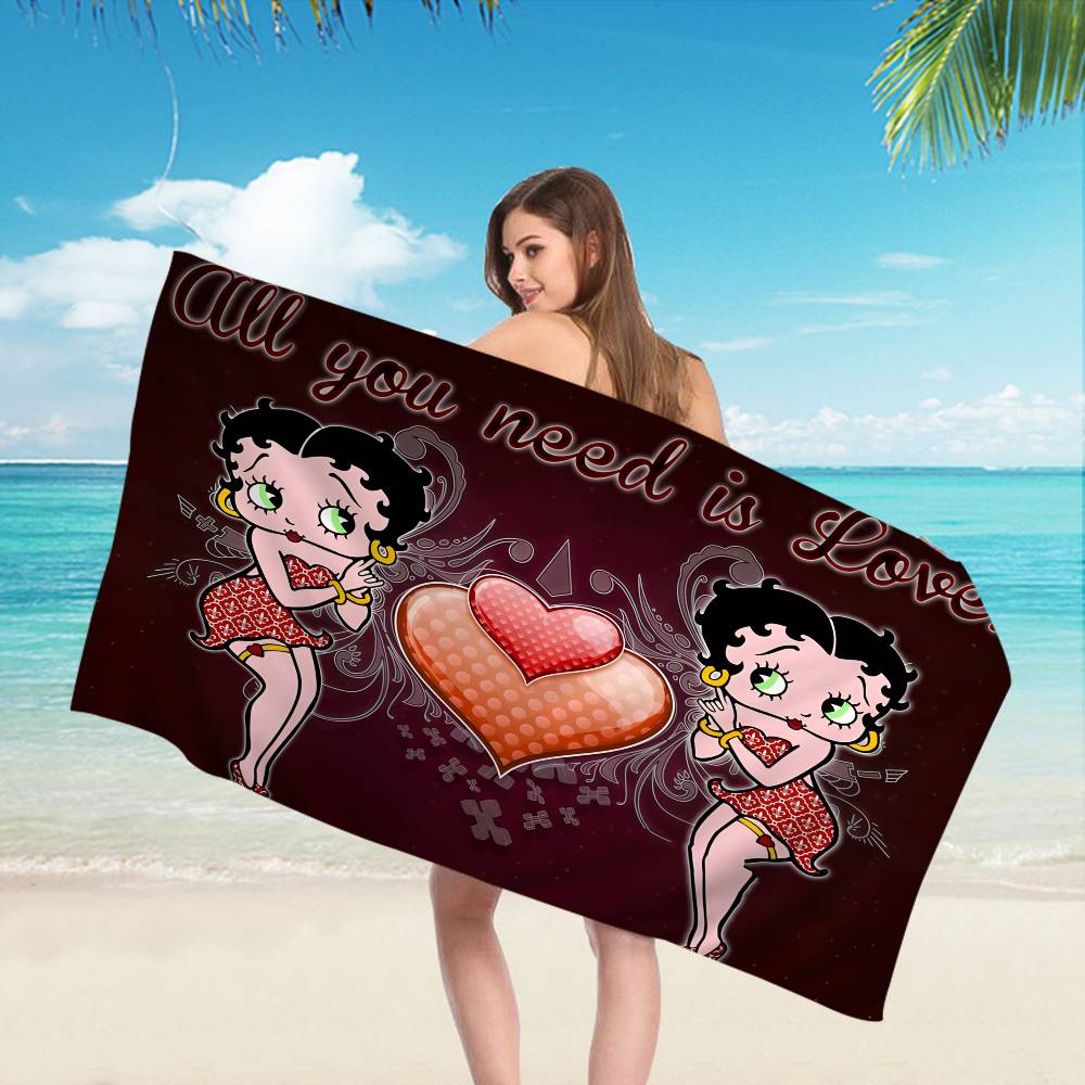 Anime B-Bettys B-Boops Big Microfiber Beach Towels Quick Dry Towel Sand Beach Towels Pool Towel for Travel Swim Pool Yoga
