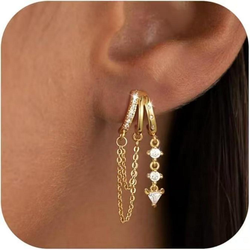 14K Gold-Plated Irregular Claw Shaped Earrings Chain Earrings Elegant Tassel Earrings Jewelry Gifts for Women Fashion Design