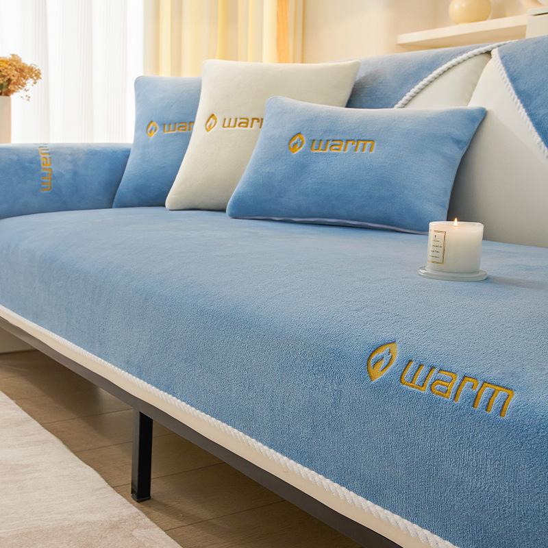 

Новый утолщенный теплый бархатный чехол для дивана, Нескользящий чехол для дивана, подушка, плюшевый чехол для защиты мебели для гостиной, разные размеры 70x70